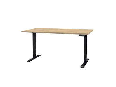 CONTINI, Büromöbel, CONTINI höhenverstellbarer Bürotisch 1.6x0.80m Ahorn Natur / Gestell ET225E schwarz RAL 9005, Produkte & Wohnen