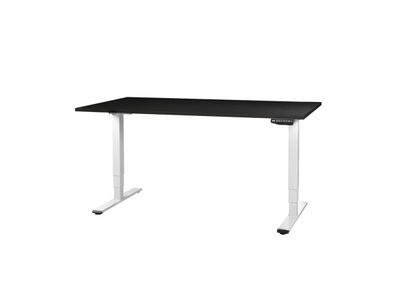 CONTINI, Büromöbel, CONTINI höhenverstellbarer Bürotisch 1.6x0.8m Schwarz / Gestell weiss RAL 9016, Produkte & Wohnen