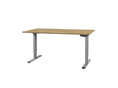 CONTINI, Büromöbel, CONTINI höhenverstellbarer Bürotisch 1.8x0.8m Eiche / Gestell grau RAL 7045, Produkte & Wohnen