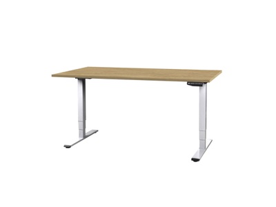 CONTINI, Büromöbel, CONTINI höhenverstellbarer Bürotisch 1.8x0.8m Eiche / Gestell weiss RAL 9016, Produkte & Wohnen