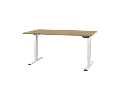 CONTINI, Büromöbel, CONTINI höhenverstellbarer Bürotisch 1.4x0.8m Eiche / Gestell ET225E weiss RAL 9016, Produkte & Wohnen