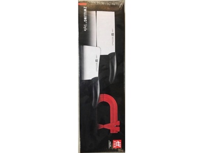 Zwilling, Zwilling - 3-teiliges Messerset Asia Style mit Messerschärfer, 3tlg Asia Set Style m. Messerschärfer rot
