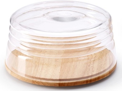 Continenta, Continenta - Käseplatte 20.5 cm - Hellbraun, Käseglocke flach, 2tlg. 20,5 x H 11cm