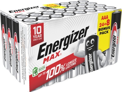 Energizer, ENERGIZER MAX AAA 24+8 Bonus Pack - Batterie (Silber), Energizer, Batterien, Energizer Max AAA (LR03/E92) 24+8 Stück, Produkte & Wohnen
