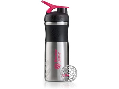 Blender Bottle, 28oz / 820ml BlenderBottle Sportmixer Edelstahl, Black/Pink, 