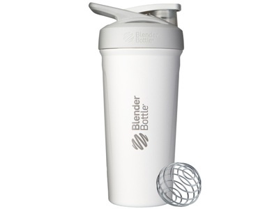 Blender Bottle, 24oz / 710ml BlenderBottle Strada Thermo Edelstahl, White, 