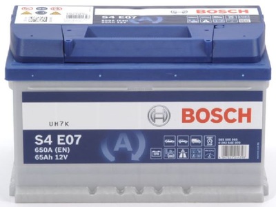 BOSCH - (Automotive Aftermarket), BOSCH - Batterie, BOSCH, Fahrzeugbatterie, EFB-Batterie Bosch 12V/65Ah/650A LxBxH 278x175x175mm/S:0, AUTO & BIKE, 0 092 S4E 070 S4 E07