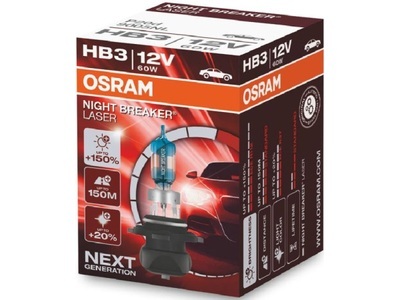Osram Auto, Osram Auto Halogen Leuchtmittel Night Breaker® Laser Next Generation HB3 60 W 12 V, OSRAM, Ersatzleuchtmittel, Night Breaker Laser HB3 12V 60W P20d, AUTO & BIKE, 9005NL