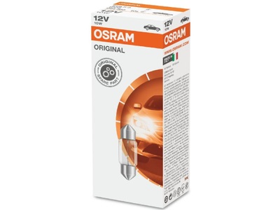 OSRAM - (OSRAM), OSRAM - Glühlampe, OSRAM, Ersatzleuchtmittel, Soffittenlampe 12V 10W SV8,5-8 / 31 x 10,5 mm, AUTO & BIKE, 6438 3411
