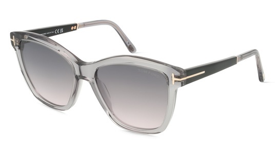 Tom Ford, Tom Ford FT1087 LUCIA Damen-Sonnenbrille Vollrand Eckig Acetat-Gestell, grau