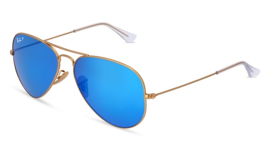 Ray-Ban, Ray-Ban Aviator large RB 3025 112/4L, Ray-Ban RB 3025 AVIATOR LARGE METAL Unisex-Sonnenbrille Vollrand Pilot Metall-Gestell, gold
