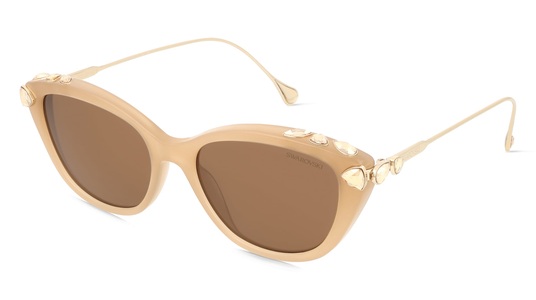Swarovski, Swarovski SK6010 Damen-Sonnenbrille Vollrand Butterfly Acetat-Gestell, gelb