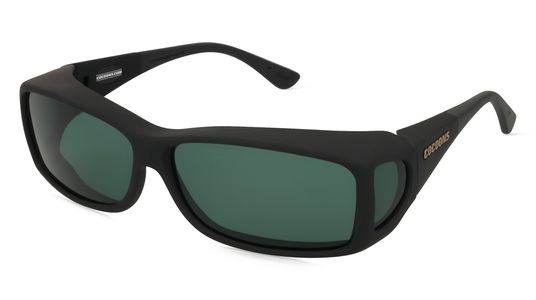 Cocoons Fitover ML Unisex-Sonnenbrille Vollrand Eckig Kunststoff-Gestell, schwarz