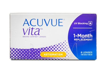 Acuvue, Acuvue Vita for Astigmatism (6er Packung) Monatslinsen (-0.5 dpt, Zyl. -0,75, Achse 100 ° & BC 8.6) mit UV-Schutz