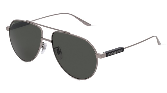 GUCCI GG1311S Herren-Sonnenbrille Vollrand Pilot Metall-Gestell, grau