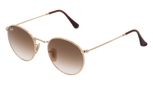 Ray-Ban, Ray-Ban RB3447 Herren-Sonnenbrille Vollrand Rund Metall-Gestell, gold