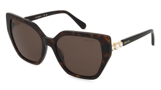 Swarovski 0SK6016 Damen-Sonnenbrille Vollrand Eckig Metall-Gestell, braun