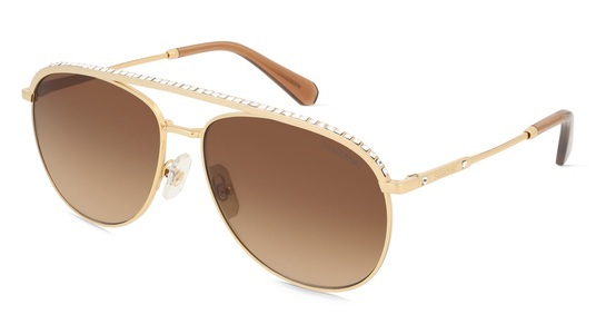 Swarovski, Swarovski SK7005 Damen-Sonnenbrille Vollrand Pilot Metall-Gestell, gold