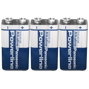 Panasonic, Panasonic Powerline Alkaline Batterie 9 V Block, 3er Set, Panasonic Powerline Alkaline Batterie 9 V Block, 3er-Set