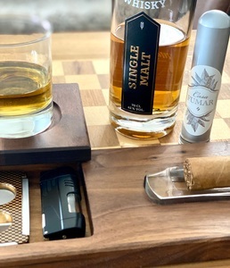 Casa Fumar, Casa Fumar Zigarrenbrett inkl. Cutter und Feuerzeug (Farbvariante: Rauchglas), Casa Fumar Zigarrenbrett inkl. Cutter und Feuerzeug (Farbvariante: Rauchglas)