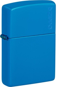 undefined, Zippo Sky Blue Matte mit Logo, Zippo Sky Blue Matte mit Logo
