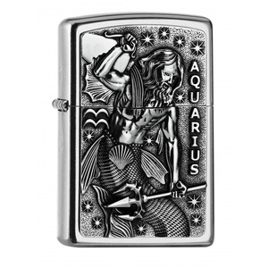 Neu Zippo Sternzeichen Wassermann Emblem