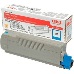 OKI, OKI 43324423 cyan Toner, Oki Toner, blau, 43324423, (5`000 Seiten)