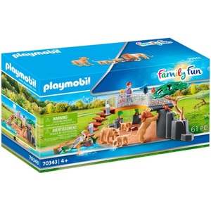PLAYMOBIL, 70343 Löwen im Freigehege, Konstruktionsspielzeug, Playmobil Family Fun Löwen im Freigehege (70342) 4+ Jahre