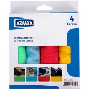 HAMA, Hama Mikrofasertücher, Xavax Mikrofaser-Reinigungstuch 4 Stück, Blau/Gelb/Grün/Rot