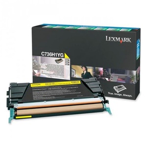 Lexmark, Lexmark HY return gelb Toner-Modul, Lexmark Toner, gelb, Prebate, C736H1YG, (10'000 Seiten)