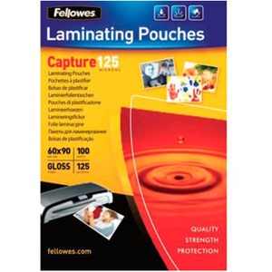 Fellowes, Fellowes 5397402 - Laminierfolientasche (Transparent), FELLOWES Laminiertasche 60x90mm 5397402 glanz, 125my 100 Stk