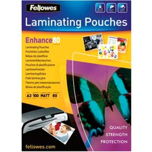 Fellowes, Fellowes Laminating Pouches A3 100Pcs - Laminating Pouches (Weiss), Fellowes Laminierfolie A3, 80 µm, 100 Stück, Matt