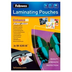 Fellowes, Fellowes Laminierfolie SuperQuick A4, Fellowes SuperQuick Laminierfolien, A4, 80my, 5440001, (100 Blatt)