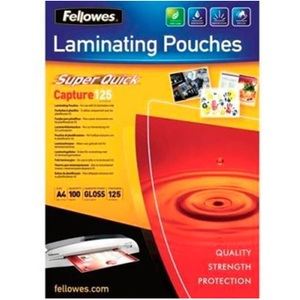 Fellowes, Fellowes Laminierfolie SuperQuick A4, Fellowes SuperQuick Laminierfolien, A4, 125my, 5440101, (100 Blatt)