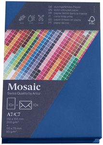 Artoz, Artoz Mosaic Karten/Kuverts A7/C7 marine je 10 Stück, Artoz Mosaic Karten/Kuverts A7/C7 marine je 10 Stück