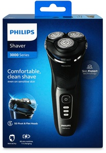 Philips, Philips Shaver 3000 Series - Elektrischer Nass- und Trockenrasierer - S3244/12, Philips Shaver 3000 Series - Elektrischer Nass- und Trockenrasierer - S3244/12