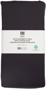 Inhouse NEXT, Inhouse NEXT Fixleintuch Satin Uni anthrazit 180x200, Inhouse Fixleintuch Gots Satin 180x200 anthrazit