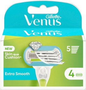 Gillette Venus, Extra Smooth Rasierklingen Damen 4 pezzi, Gillette Venus Rasierklingen »Rasierklingen Extra Smooth 4 Stück«, (4 tlg.)
