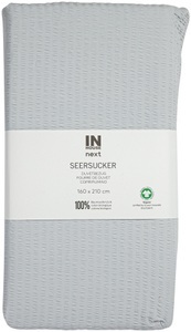 Inhouse NEXT, Inhouse NEXT Duvet Seersucker Uni silber 160x210, Inhouse Duvet Gots Seersucker 160x210 silber