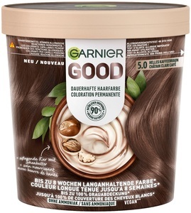 GARNIER GOOD, Garnier GOOD Dauerhafte Haarfarbe 5.0 Helles Kaffeebraun, 1.0Stk, Garnier GOOD Dauerhafte Haarfarbe 5.0 Helles Kaffeebraun, 1.0Stk