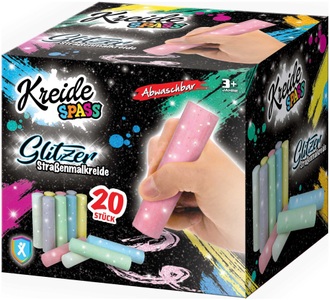 XTREM Toys and Sports, XTREM Toys and Sports - KREIDESPASS Glitzer Straßenmalkreide, 20 Stück, 