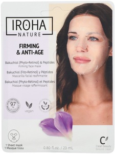 Iroha, Iroha Nature - Firming & Anti-Age Bakuchiol & Peptides Face Mask, Iroha Nature Straffende und Anti-Aging Blattmaske mit Bakuchiol