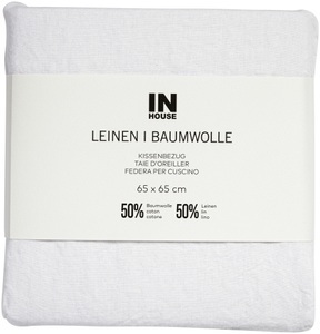 Inhouse, Inhouse Kissen Leinen Fifty-Fifty offwhite 65x65, Inhouse Kissen Leinen Fifty-Fifty offwhite 65x65