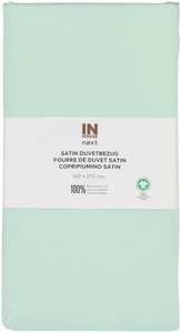Inhouse NEXT, Inhouse NEXT Duvet Satin Paspel 160x210 hellgrün, Inhouse Duvet Gots Satin Paspel 160x210 hellgrün