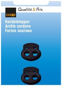 Coop, Coop Kordelstopper oval schwarz 17 mm 2 Stk., Coop Kordelstopper oval schwarz 17 mm 2 Stk.