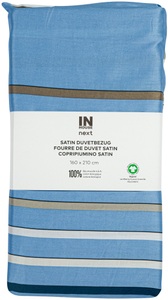 Inhouse NEXT, IH NEXT Duvet Satin Strips blau 160x210, Inhouse Duvet Gots Satin 160x210 Strips blau