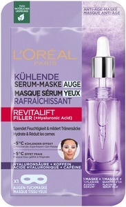 L´Oréal Paris, L'Oréal Paris Revitalift Filler kühlende Augen Serum-Maske, 11.0g, L'Oréal Paris Revitalift Filler kühlende Augen Serum-Maske