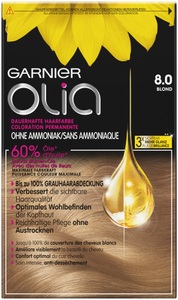 Olia, Garnier Olia dauerhafte Haarfarbe 8.0 Blond, 1Stk, Garnier Olia dauerhafte Haarfarbe 8.0 Blond, 1Stk