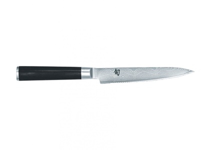 Kai, Shun Allzweckmesser mit Wellenschliff 15cm, Kai - Allzweckmesser SHUN - schwarz/grau - Edelstahl