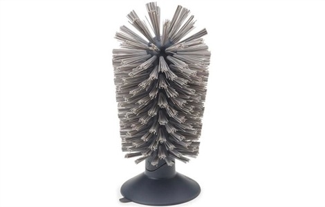 Joseph joseph, Joseph Joseph - Bürste BRUSH-UP - 8/8/9.5 cm, Glasbürste Brush-up plastikmaterial grau / mit Saugnapf - Joseph Joseph grau en plastikmaterial